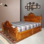 Wooden Cot 6' Box Draw with Mattress