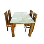 Dining 4'S Teak+Marble NF